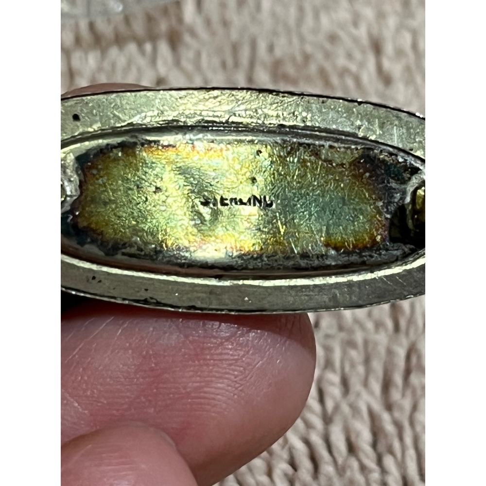 Antique Brooch Sterling Silver Blister Pearl Abalone Shell Artisan Collectible - Picture 3 of 4